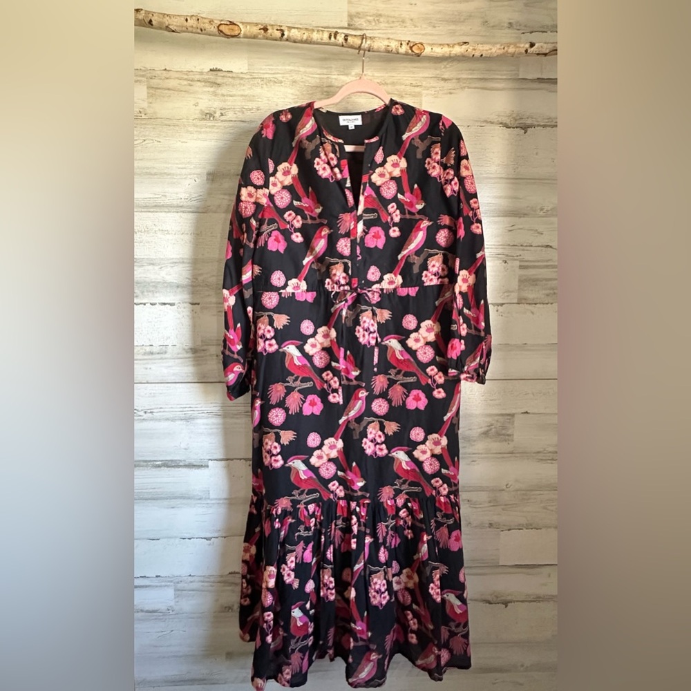 Floral Black and Pink Women's Dress Olivia James